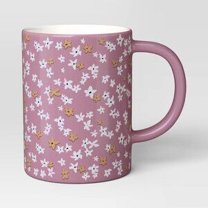 16oz Floral Stoneware Mug Pink/Purple - Room Essentials